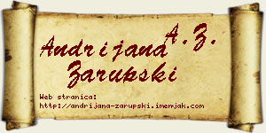 Andrijana Zarupski vizit kartica